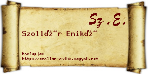 Szollár Enikő névjegykártya